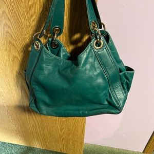 Beautiful green lamb skin Michael Kors shoulder bag.